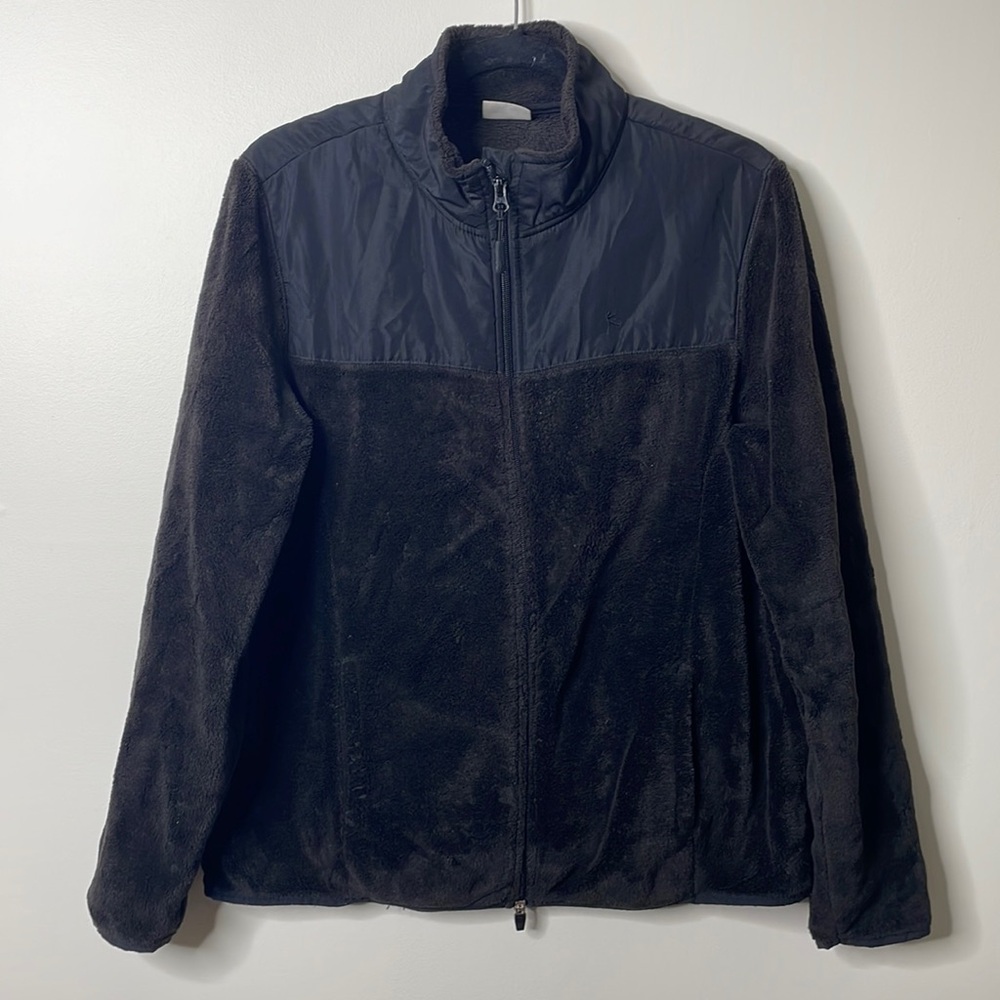 Fleece women’s Zip up black winter jacket